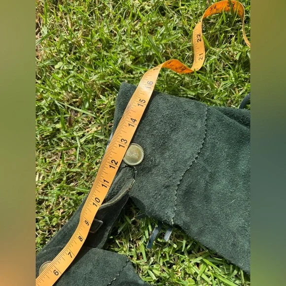 60s-70s Vintage Green Suede Chaps - Picture 13 of 15